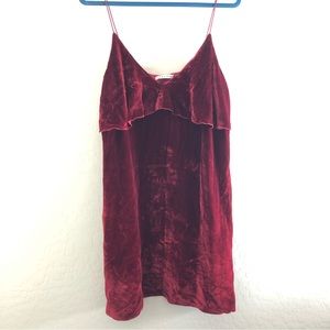 Alice + Olivia Crushed Velvet Red Dress size Large